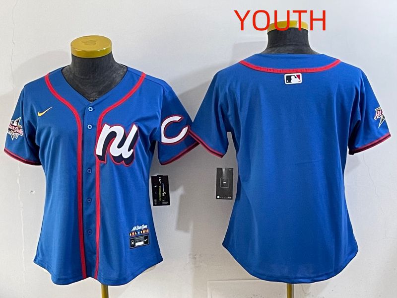 Youth 2025 Cincinnati Reds Blank Blue All star Nike MLB Jersey style 04